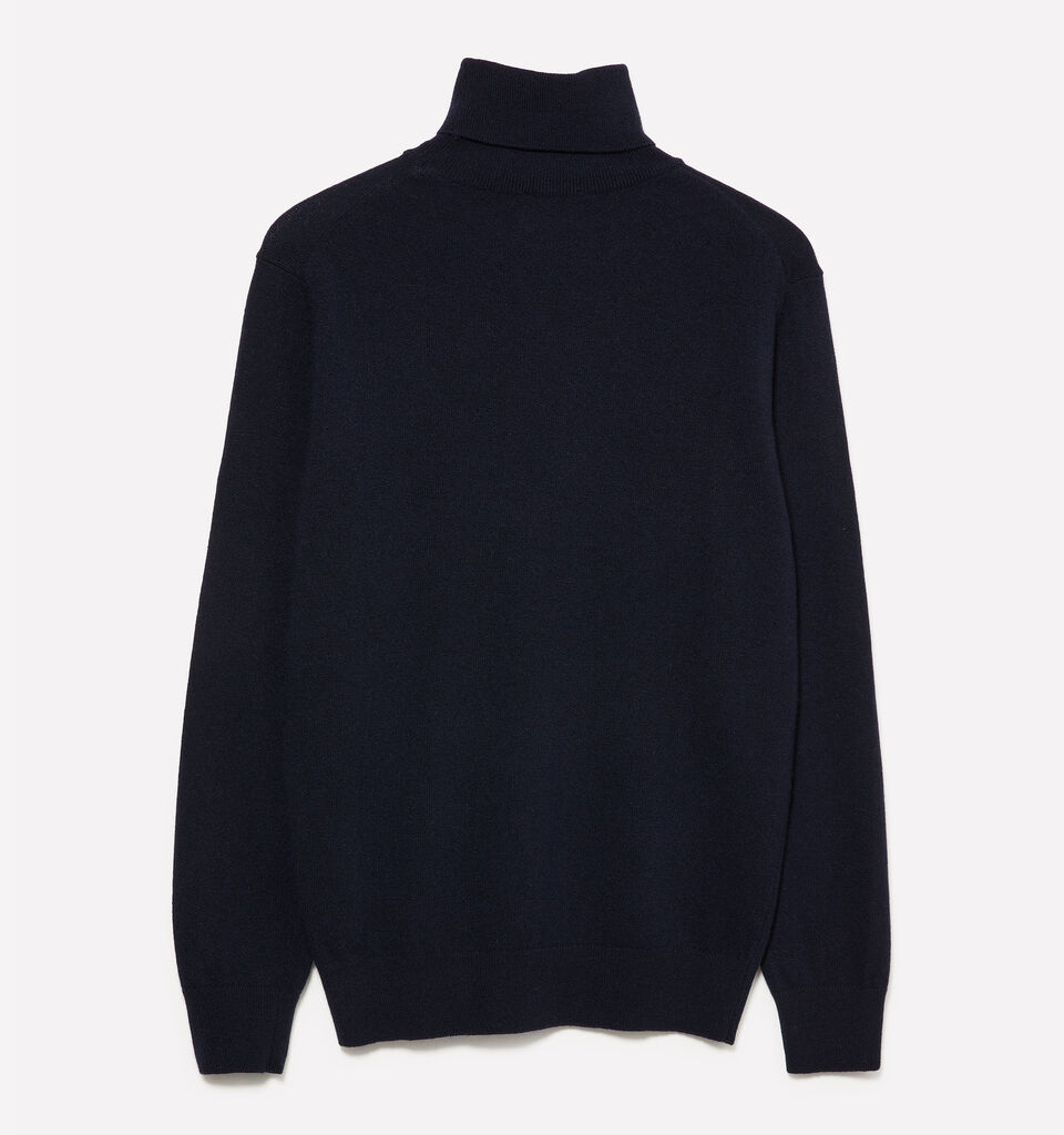 Dark blue regular fit sweater with high neck - men's high neck sweaters - Dark Blue | Sisley image number 2